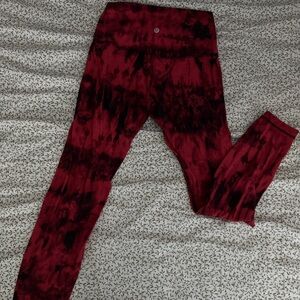 lululemon athletica Red Tie-Dye Leggings